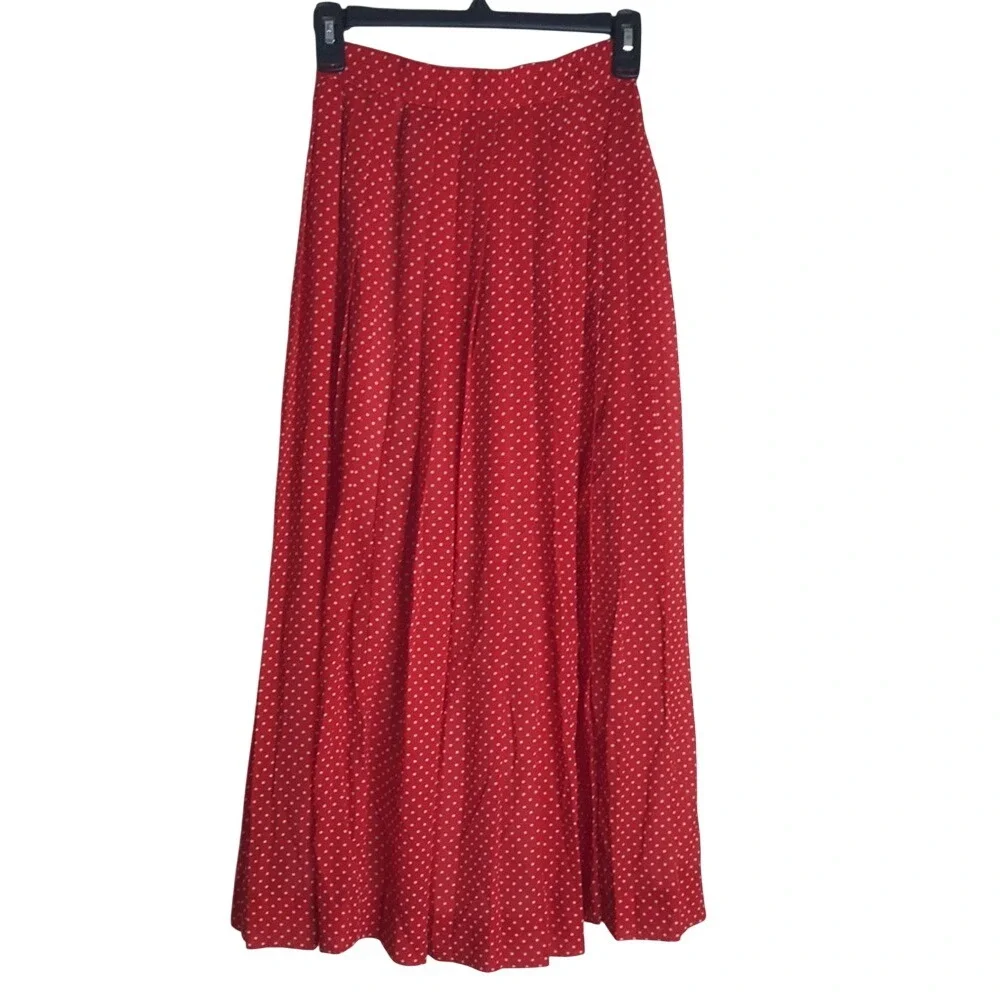 JH Collectibles Women's‎ Pleated A-Line Skirt Red Polka Dot Size 4